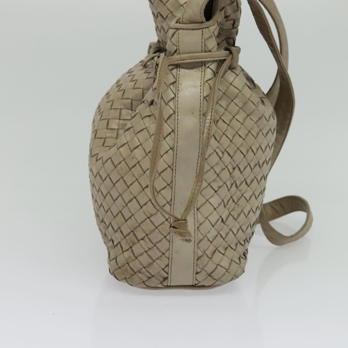 Bottega Veneta Drawstring Shoulder Bag Intrecciato Nappa, BEIGE, LEATHER, Shoulder bag