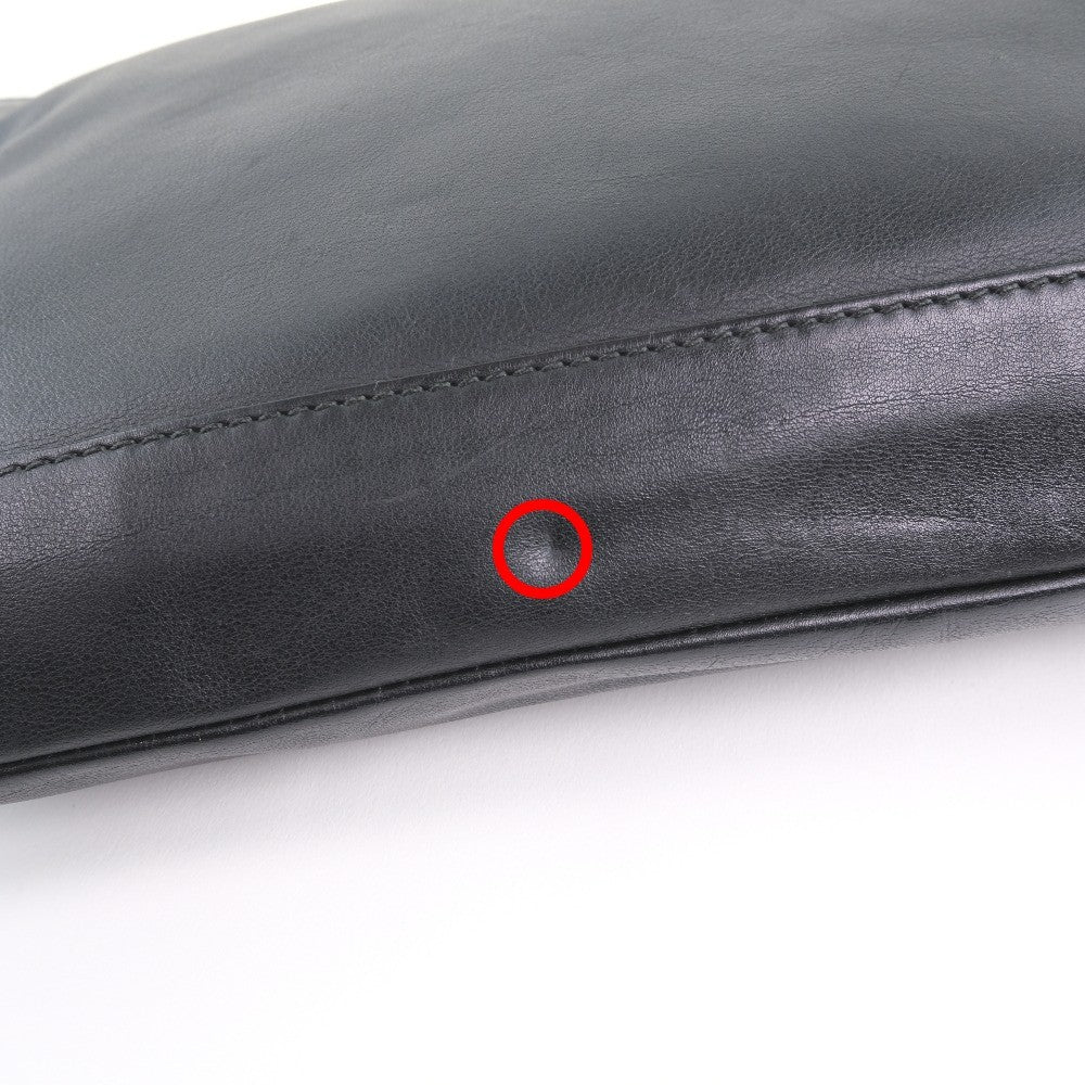 Balenciaga Navy Zip Pouch Leather, BLACK, LEATHER, Clutche & pouche