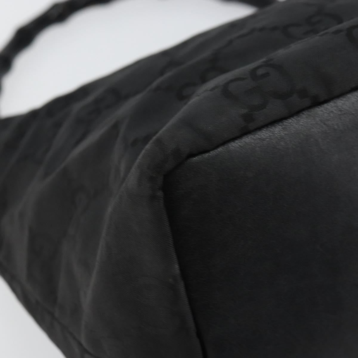 Gucci Vintage Bamboo Hobo GG Canvas, BLACK, CANVAS, Shoulder bag