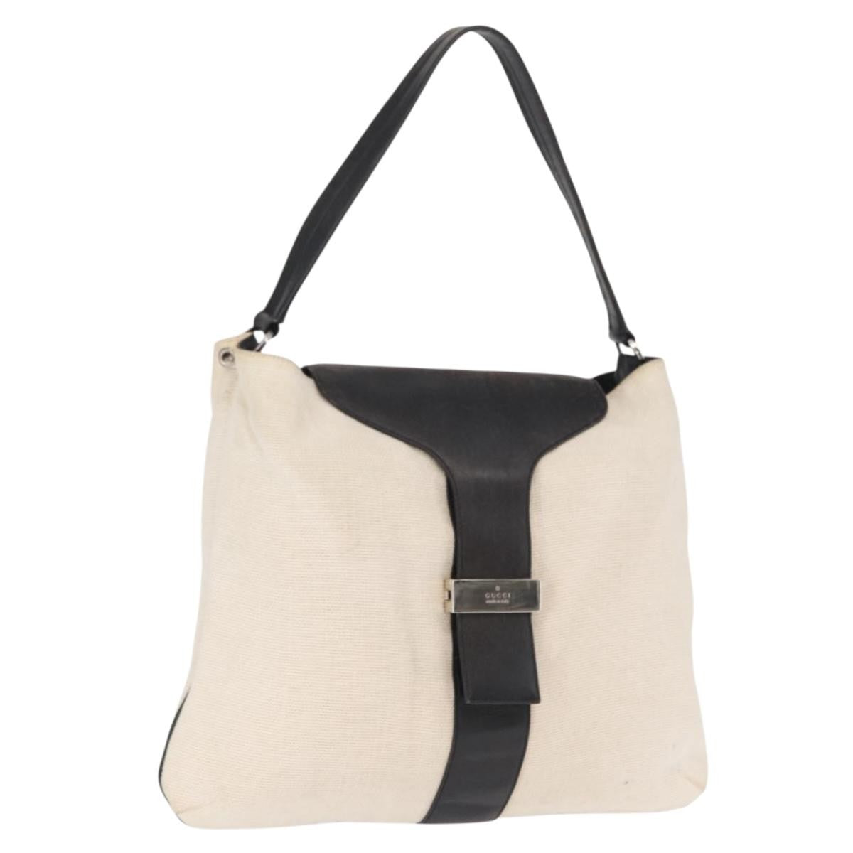Gucci Vintage Shoulder Bag Canvas, BEIGE, CANVAS, Shoulder bag