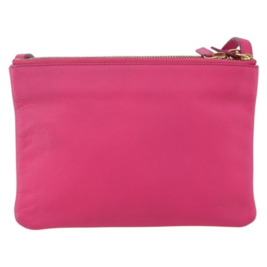 Celine Trio Crossbody Bag Leather, PINK, LEATHER, Shoulder bag