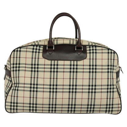 Burberry Vintage Zip Around Duffle Bag House Check Canvas, BEIGE, CANVAS, Travel bag