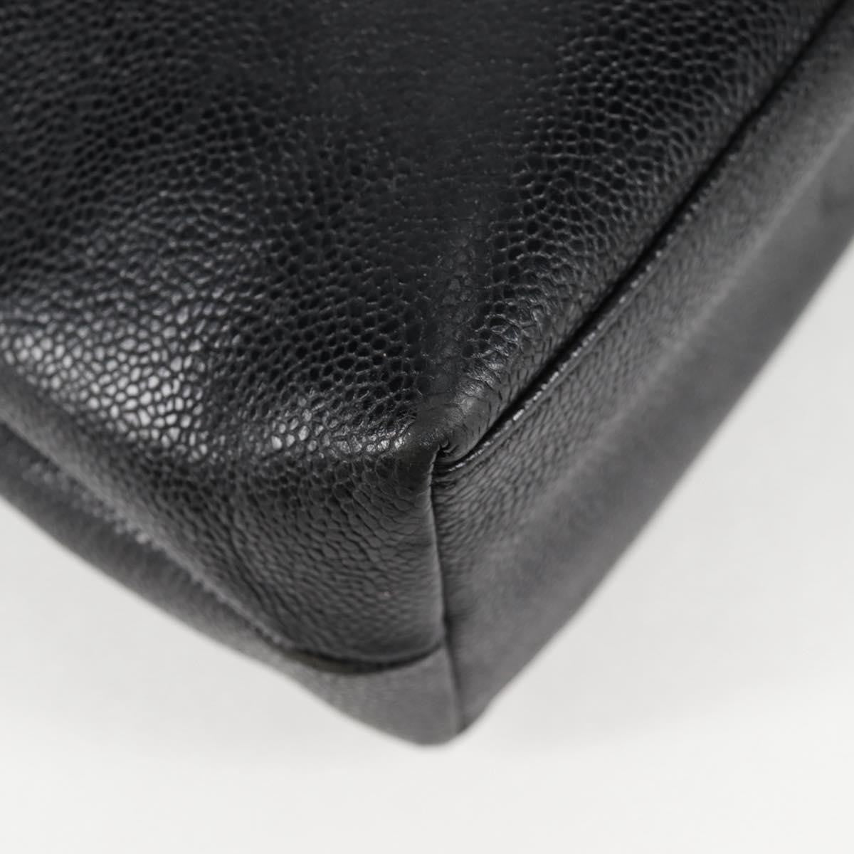 Chanel Vintage Front Pocket Camera Shoulder Bag Quilted Caviar, BLACK, LEATHER, Shoulder bag