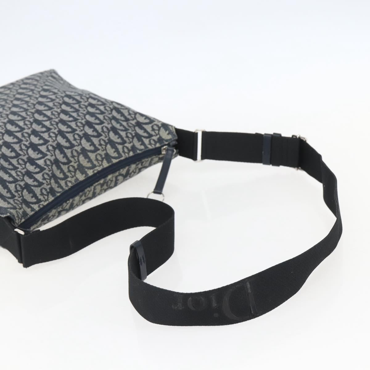 Christian Dior Vintage Trotter Shoulder Bag Canvas, NAVY, CANVAS, Shoulder bag