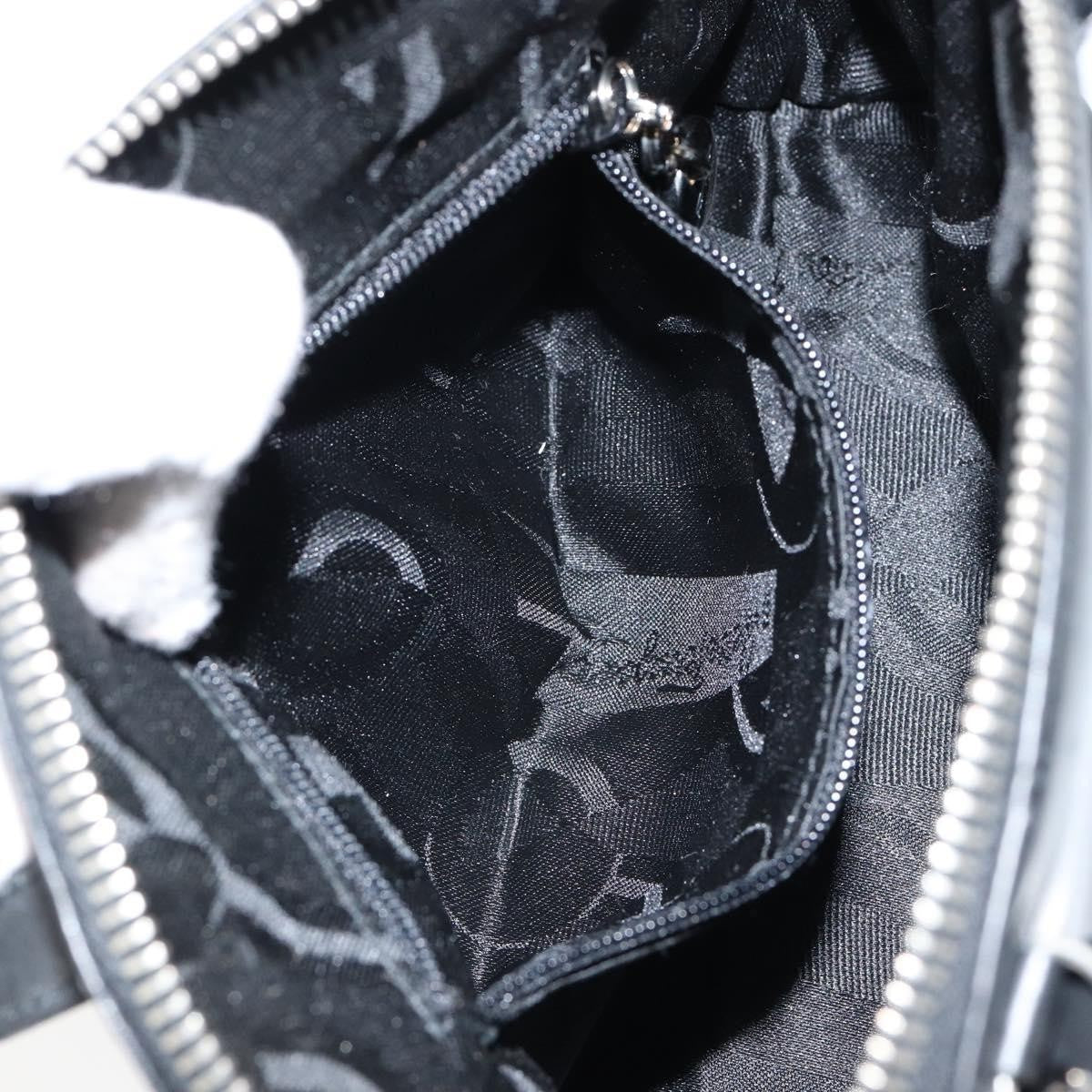 Salvatore Ferragamo Gancini handbag Leather, BLACK, LEATHER, Handbag