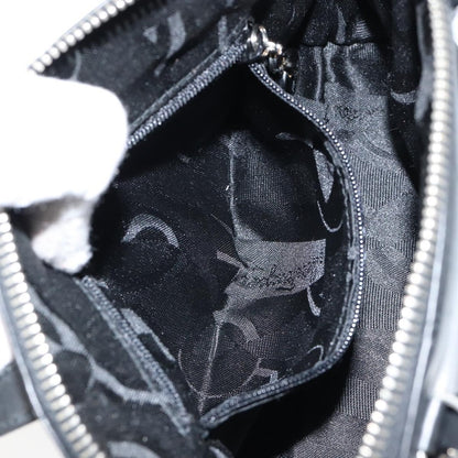 Salvatore Ferragamo Gancini handbag Leather, BLACK, LEATHER, Handbag