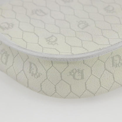 Christian Dior Vintage Honeycomb Flap Crossbody Bag Coated Canvas, WHITE, CANVAS, Shoulder bag