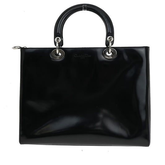 Christian Dior Vintage Lady Dior Patent Patent leather, BLACK, PATENT_LEATHER, Tote bag