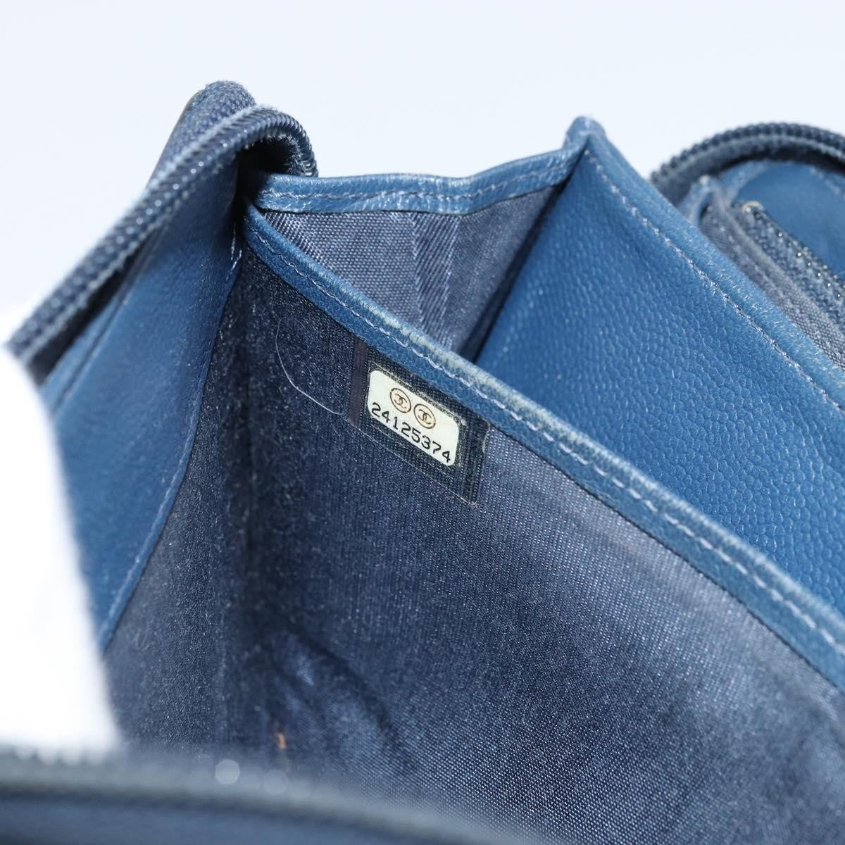 Chanel Boy Yen Wallet Quilted Lambskin, NAVY, LEATHER, Wallets