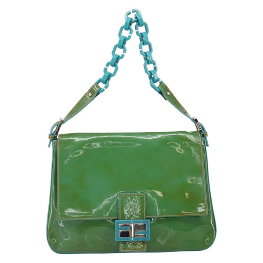 Fendi Forever Big Mama Bag Patent, GREEN, PATENT_LEATHER, Shoulder bag