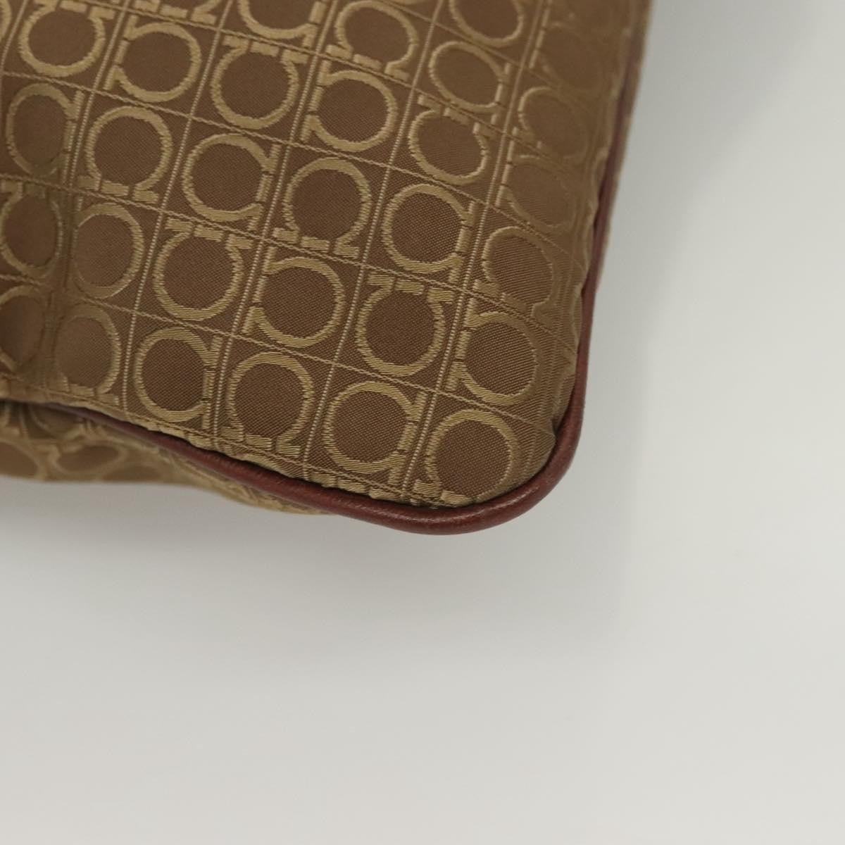 Salvatore Ferragamo Gancini Tote Gancini Canvas, BROWN, CANVAS, Tote bag