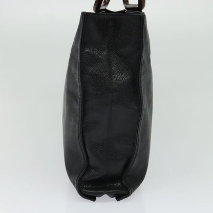 Chanel Vintage Wooden Ring Tote Caviar, BLACK, LEATHER, Tote bag