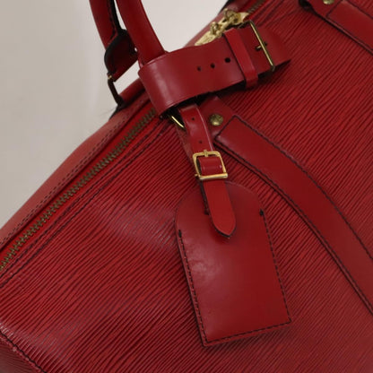 Louis Vuitton Keepall Bag Epi Leather, RED, LEATHER, Travel bag