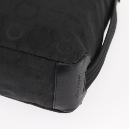 Salvatore Ferragamo Vintage Gancini Convertible Top Handle Bag Canvas, BLACK, CANVAS, Shoulder bag