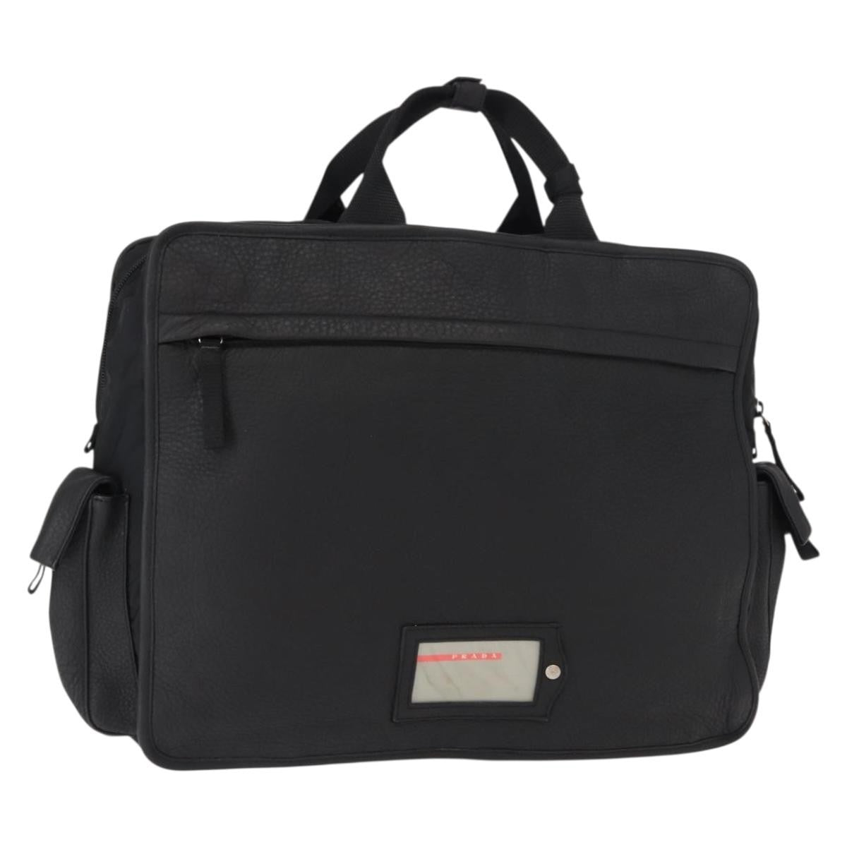 Prada Sport Briefcase Nylon and Leather, BLACK, NYLON, Briefcase