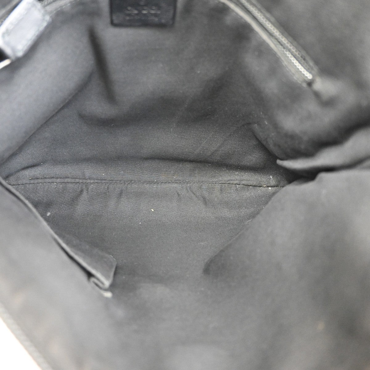 Gucci Zip Messenger Bag GG Canvas with Perforated Leather, BLACK, CANVAS, Shoulder bag