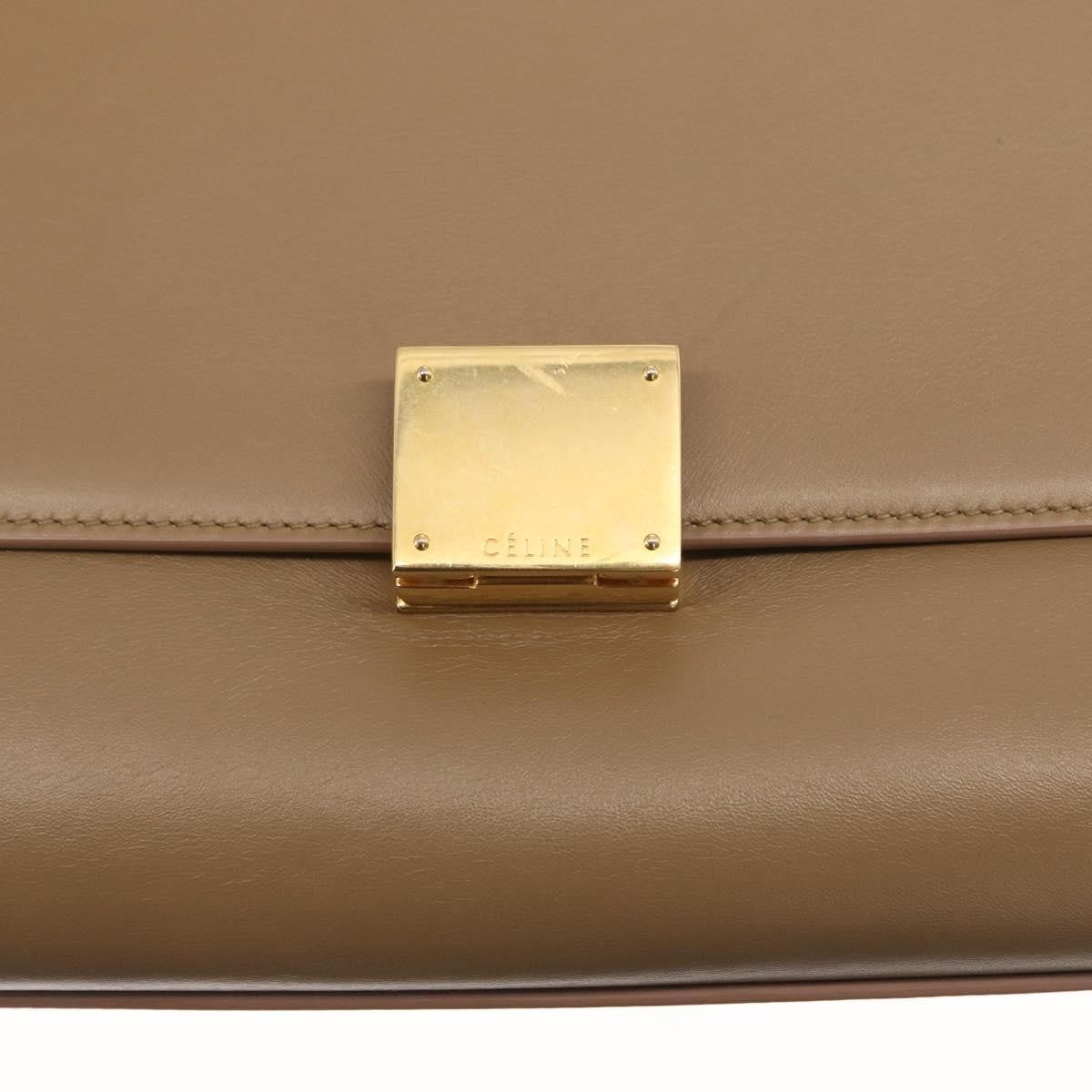 Celine Bicolor Trapeze Bag Leather, BEIGE, LEATHER, Handbag