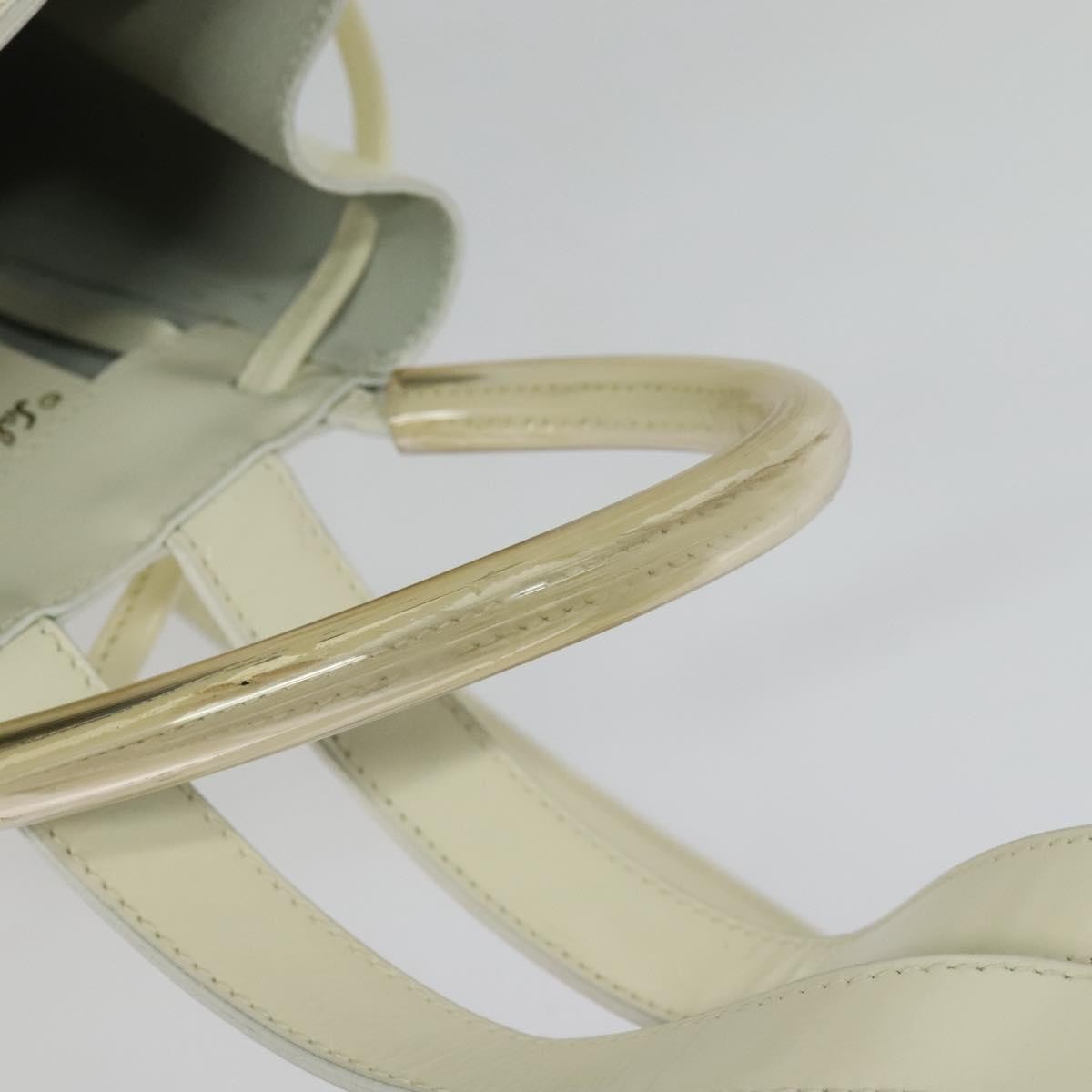 Salvatore Ferragamo Vintage Gancini Backpack Patent Leather, WHITE, PATENT_LEATHER, Backpack