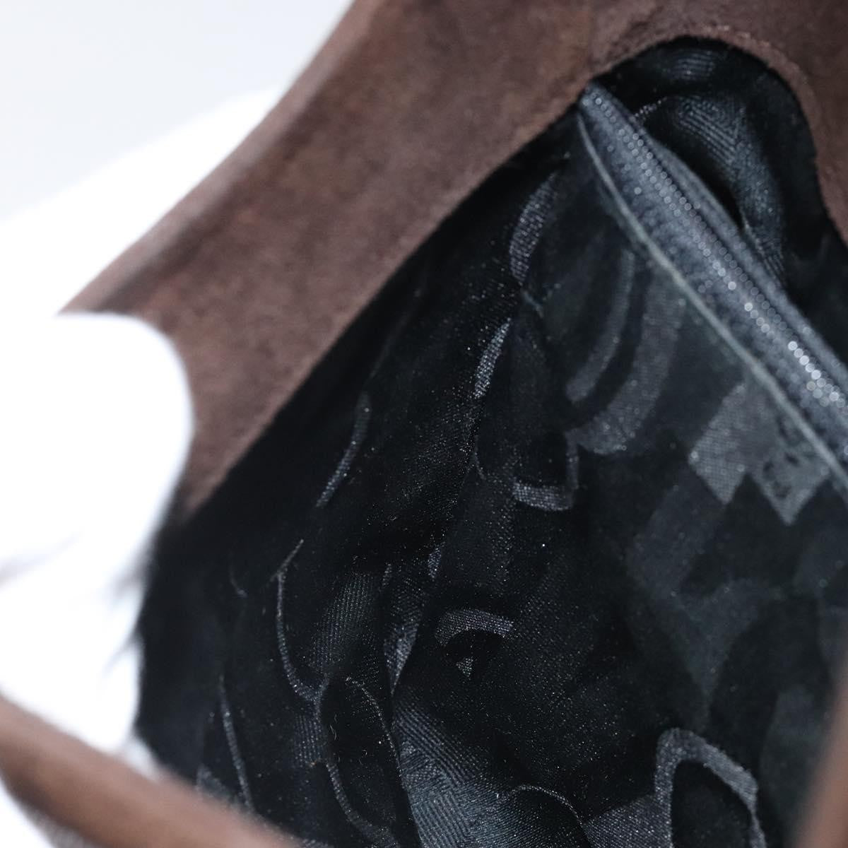 Salvatore Ferragamo Vala Handbag Suede, BROWN, SUEDE, Handbag