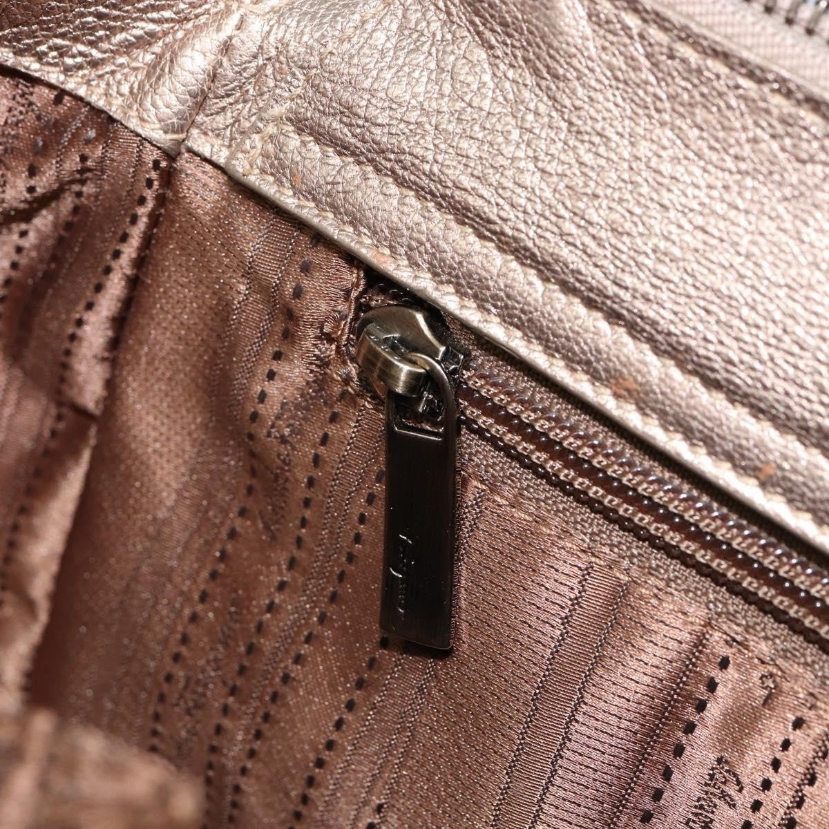 Salvatore Ferragamo Gancini Tote Leather, GOLD, LEATHER, Tote bag