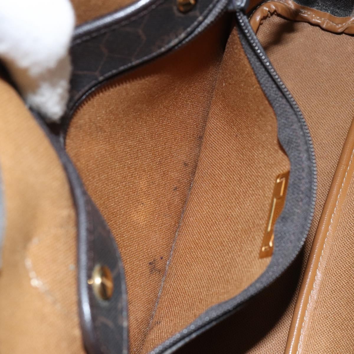 Christian Dior Vintage Honeycomb Handbag Canvas Leather, BLACK, CANVAS, Handbag