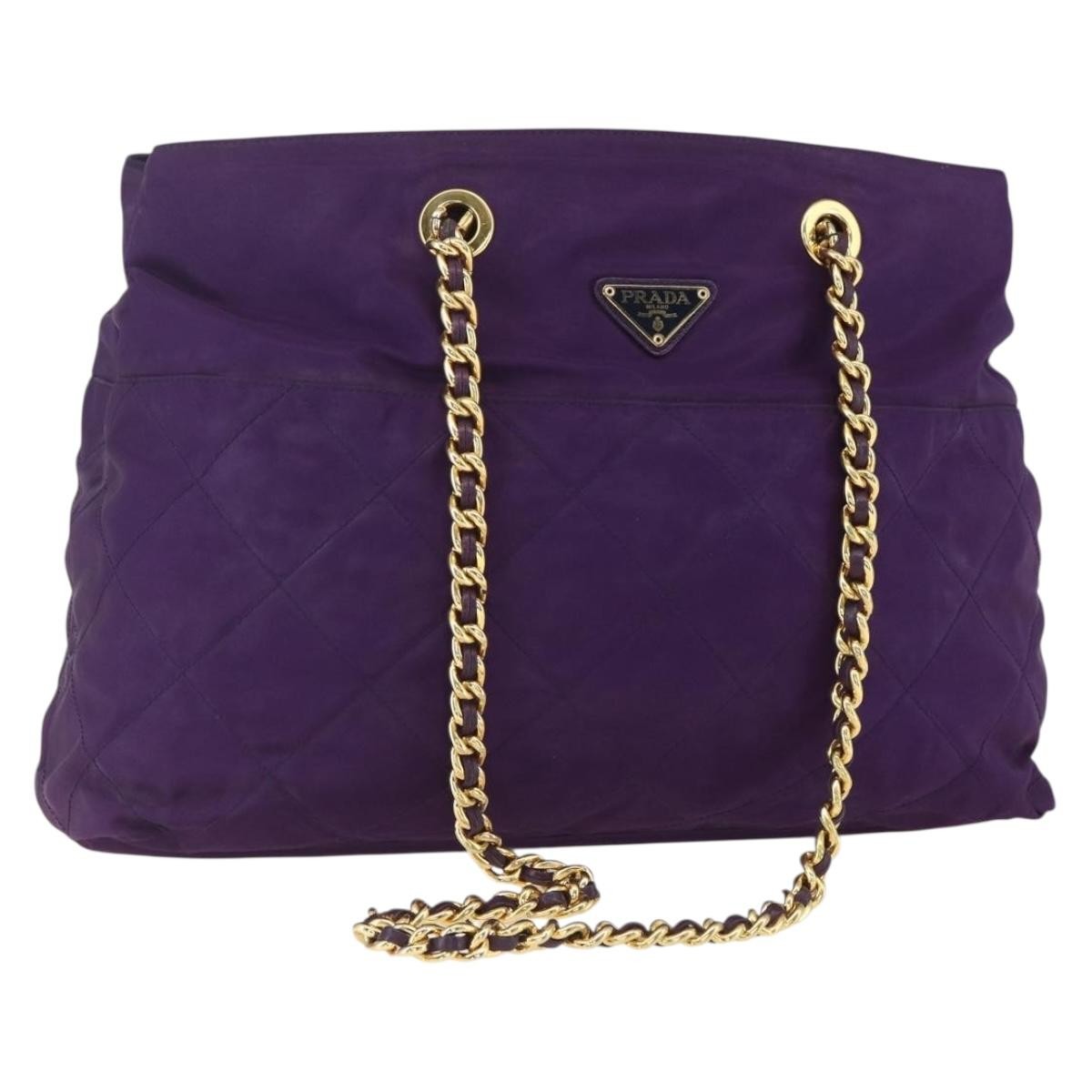 Prada Vintage Shoulder Bag Tessuto, PURPLE, NYLON, Shoulder bag
