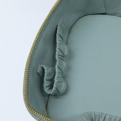 Chanel Cosmetic Case Quilted Lambskin, BLUE, LEATHER, Toiletry Case