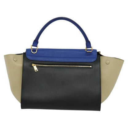 Celine Trapeze Bag Leather, BLUE, LEATHER, Handbag