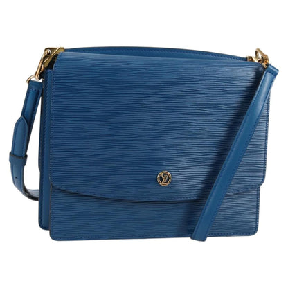 Louis Vuitton Grenelle Shoulder Bag Epi Leather, BLUE, LEATHER, Shoulder bag