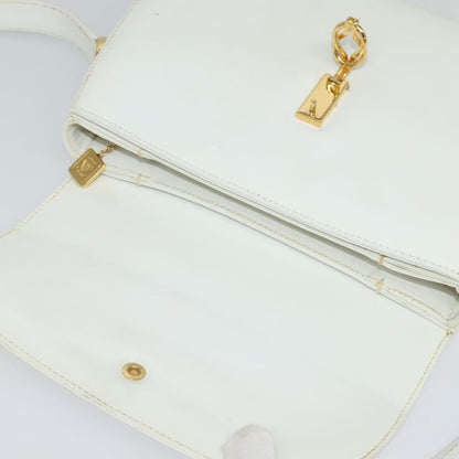 Gucci Vintage Flap Crossbody Bag Leather, WHITE, LEATHER, Shoulder bag