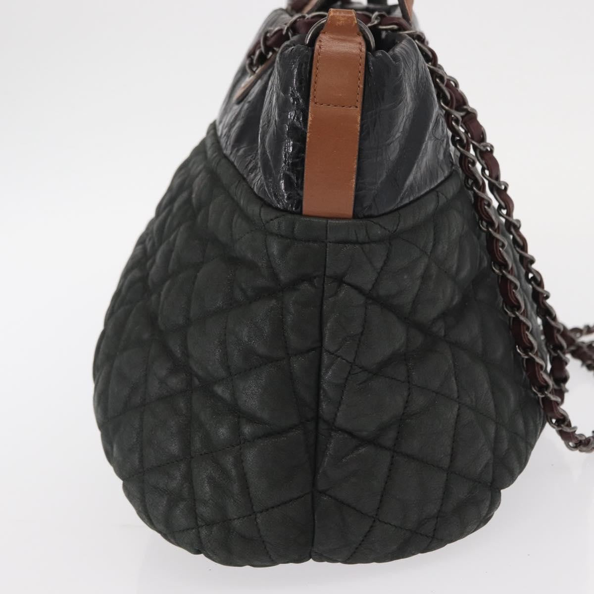 Chanel In The Mix Tote Quilted Iridescent Calfskin, BLACK, LEATHER, Shoulder bag