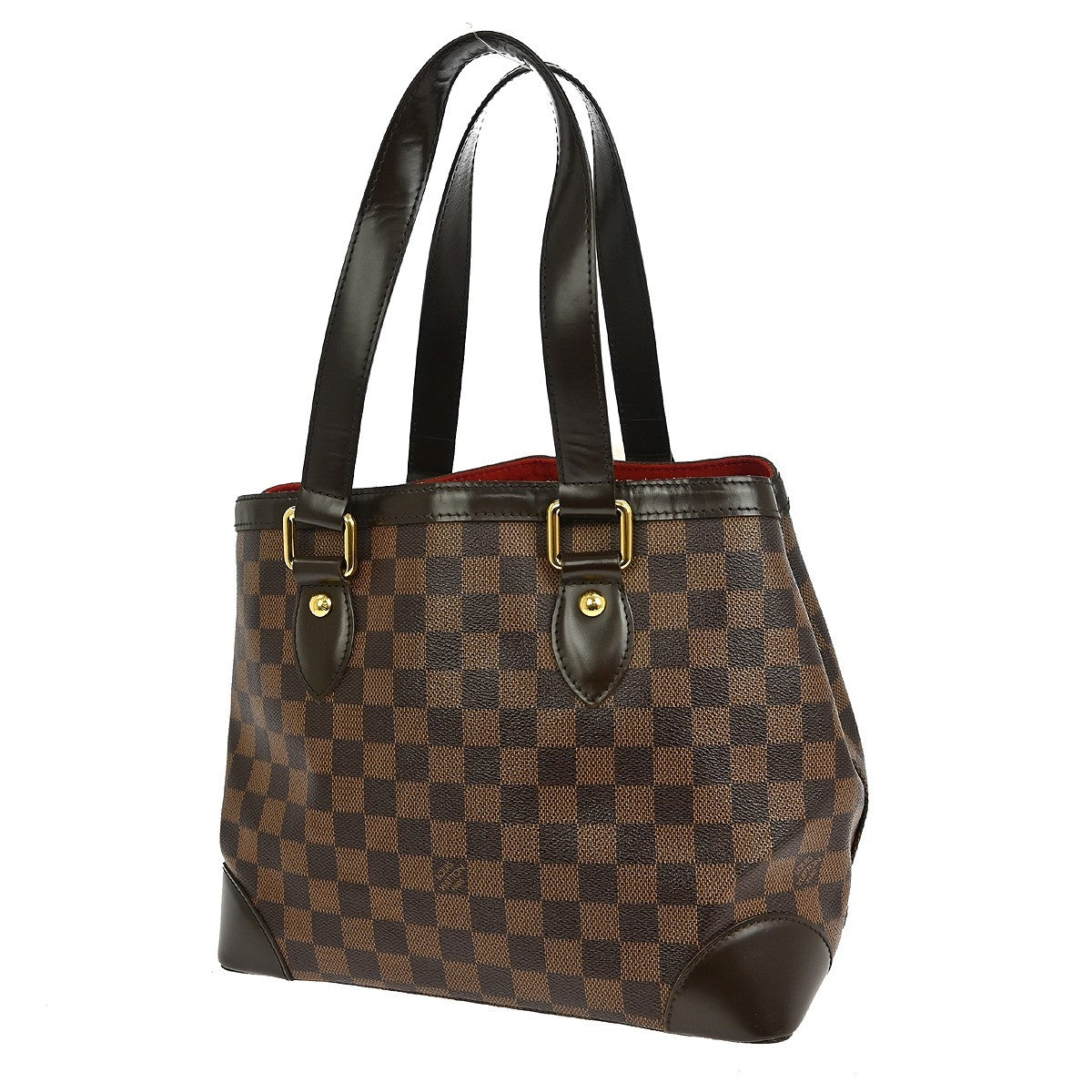 Louis Vuitton Hampstead Handbag Damier, BROWN, CANVAS, Tote bag