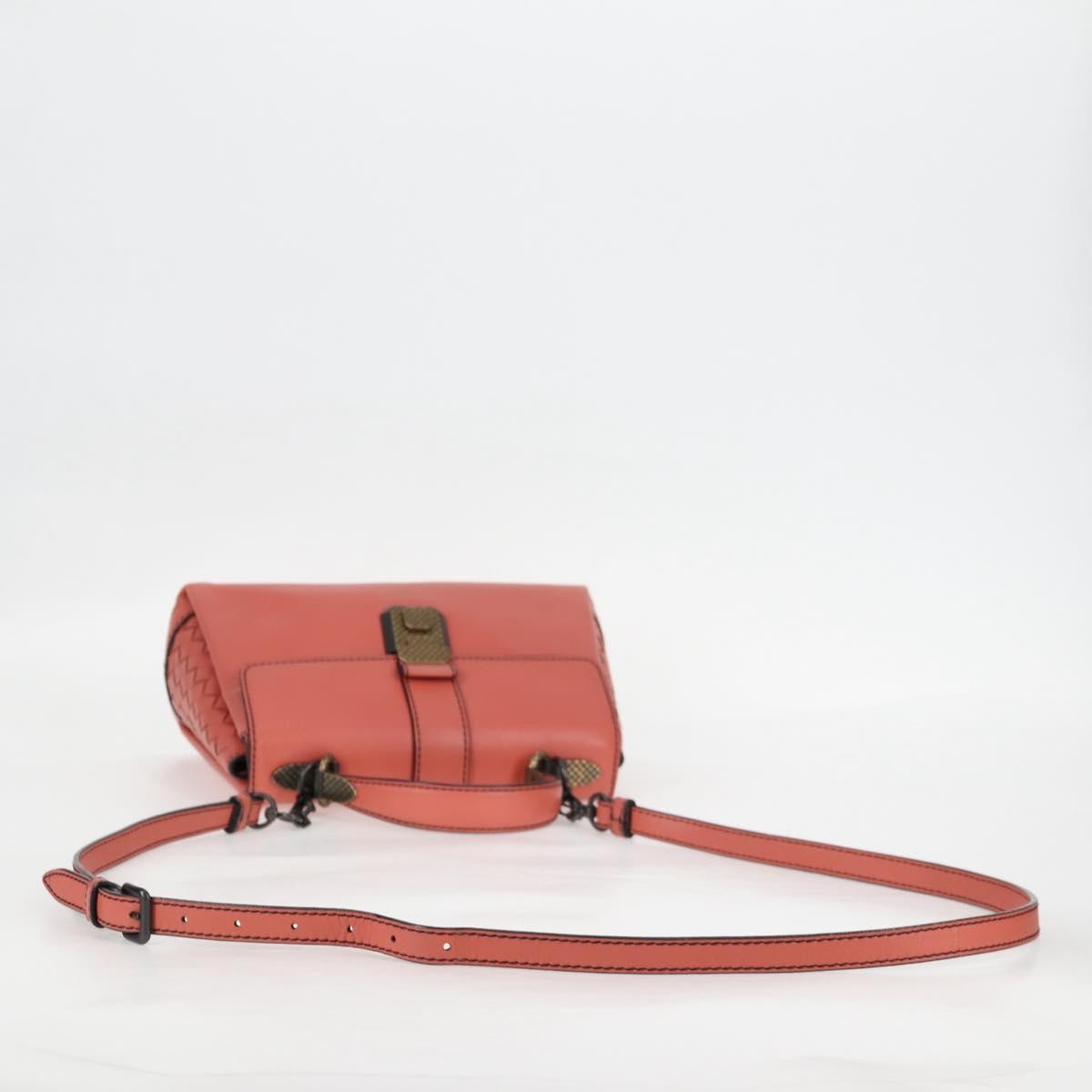 Bottega Veneta Piazza Top Handle Bag Leather with Intrecciato Detail, PINK, LEATHER, Handbag