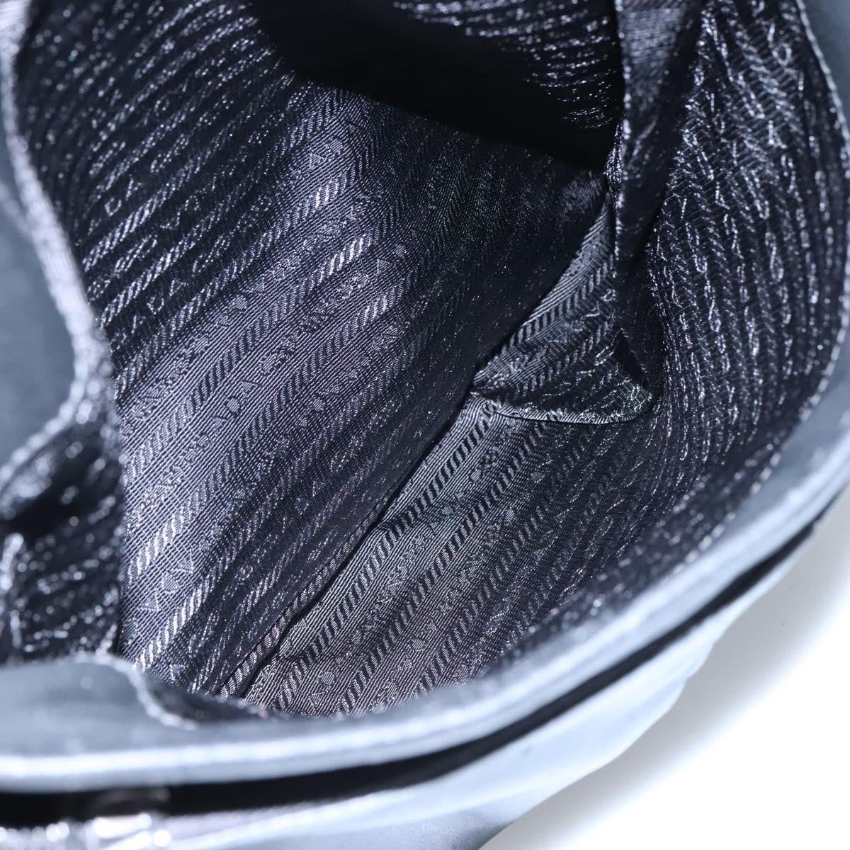 Prada Vintage Zip Handbag Tessuto, BLACK, LEATHER, Handbag