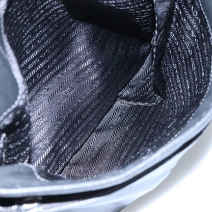 Prada Vintage Zip Handbag Tessuto, BLACK, LEATHER, Handbag