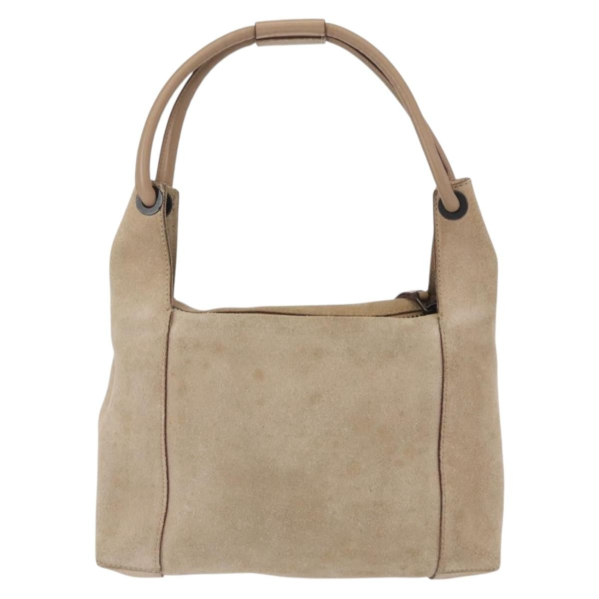 Gucci Vintage Handbag Suede, BEIGE, SUEDE, Handbag