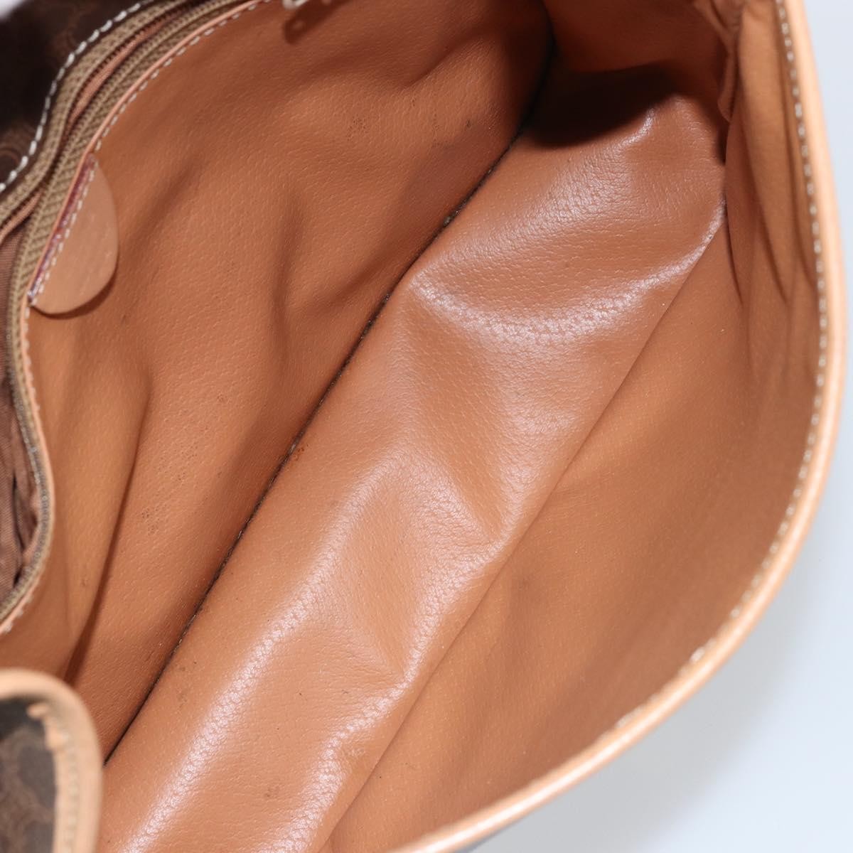 Celine Vintage Macadam Shoulder Bag Canvas and Leather, BROWN, CANVAS, Shoulder bag