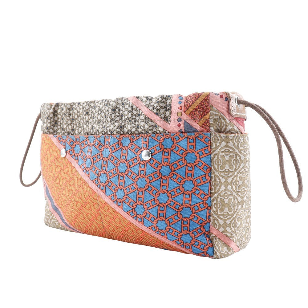 Hermes Fourbi Pouch Silk with Barenia, MULTICOLOUR, SILK, Clutche & pouche