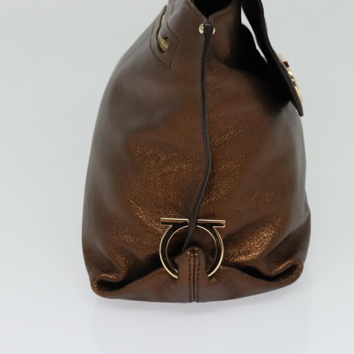 Salvatore Ferragamo Sofia Satchel Leather, GOLD, LEATHER, Handbag