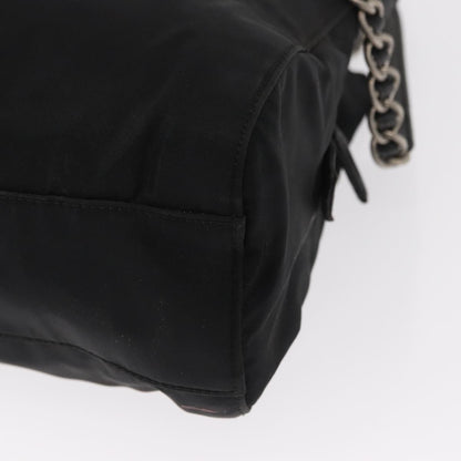 Prada Vintage Chain Shoulder Bag Tessuto, BLACK, NYLON, Shoulder bag