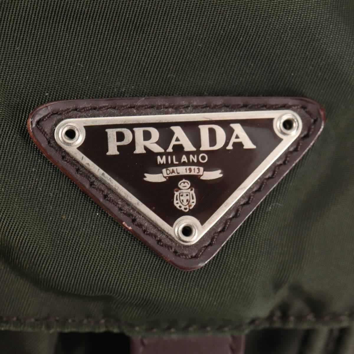 Prada Double Front Pocket Backpack Tessuto, KHAKI, NYLON, Backpack
