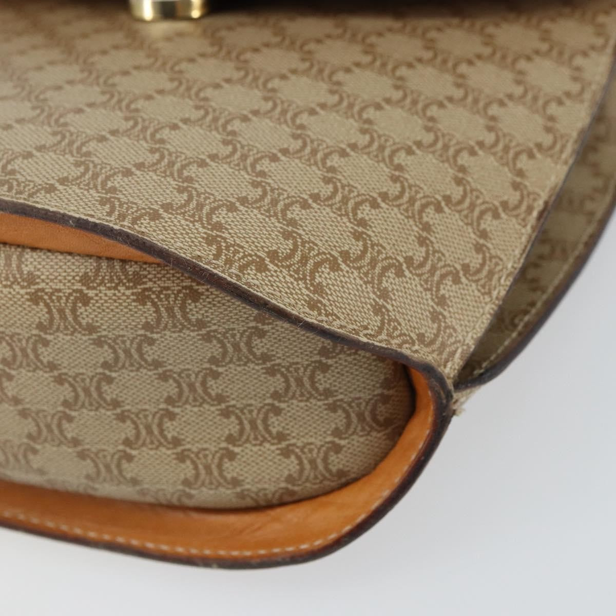 Celine Vintage Macadam Shoulder Bag Canvas, BEIGE, CANVAS, Shoulder bag