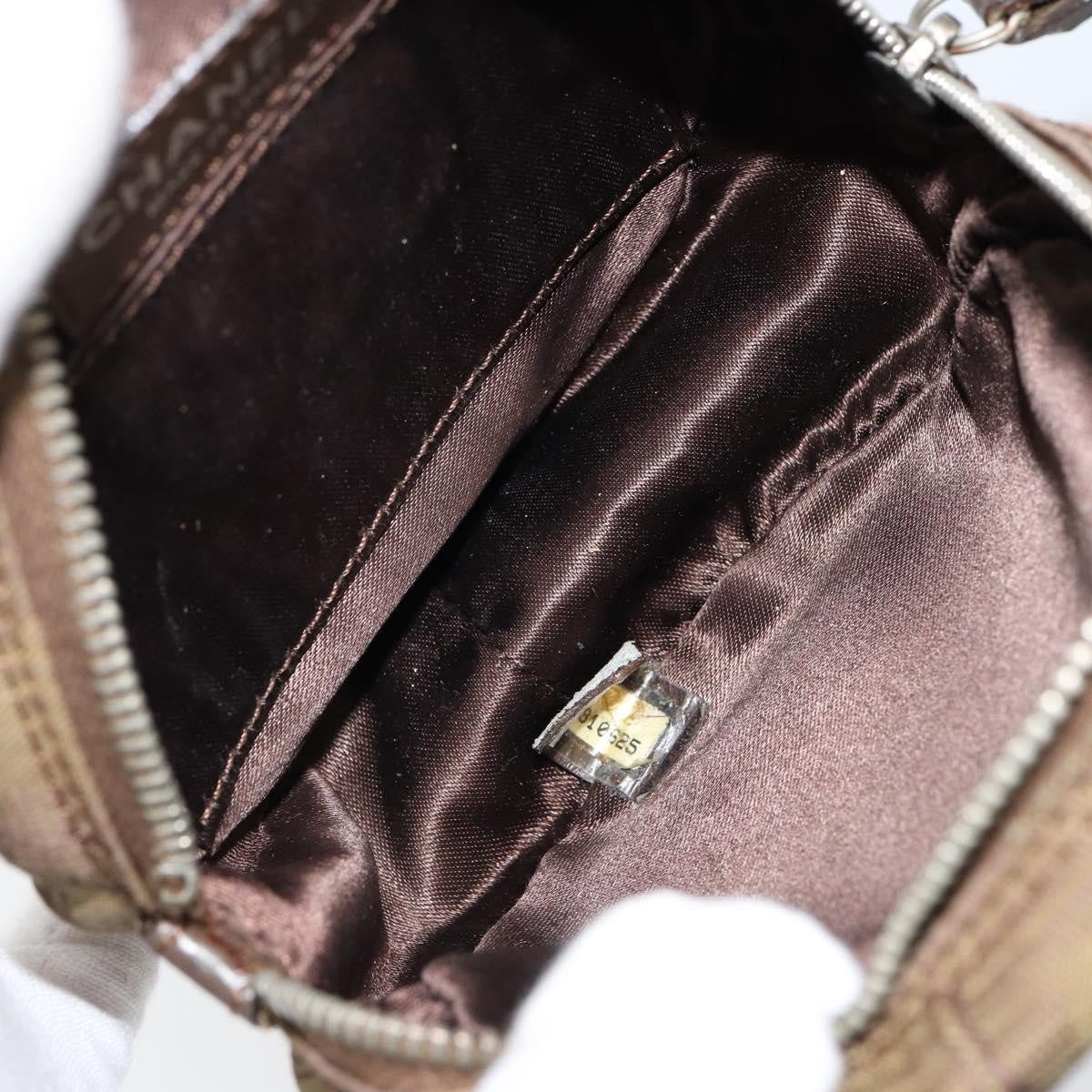 Chanel Travel Line Round Wristlet Nylon, BEIGE, NYLON, Clutche & pouche