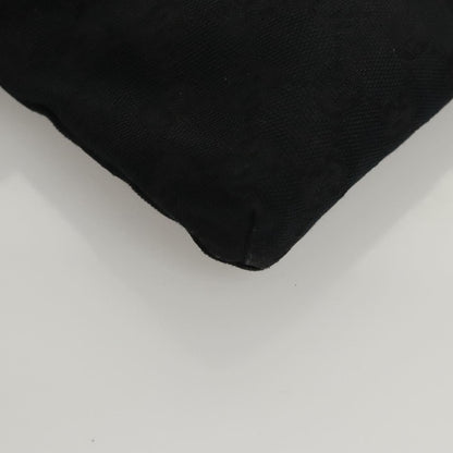 Gucci Vintage Double Belt Bag GG Canvas with Leather, BLACK, CANVAS, Shoulder bag