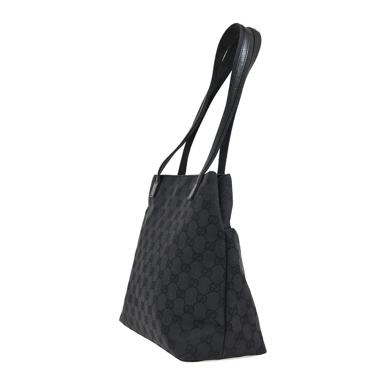 Gucci Double Pocket Tote GG Canvas, BLACK, CANVAS, Shoulder bag