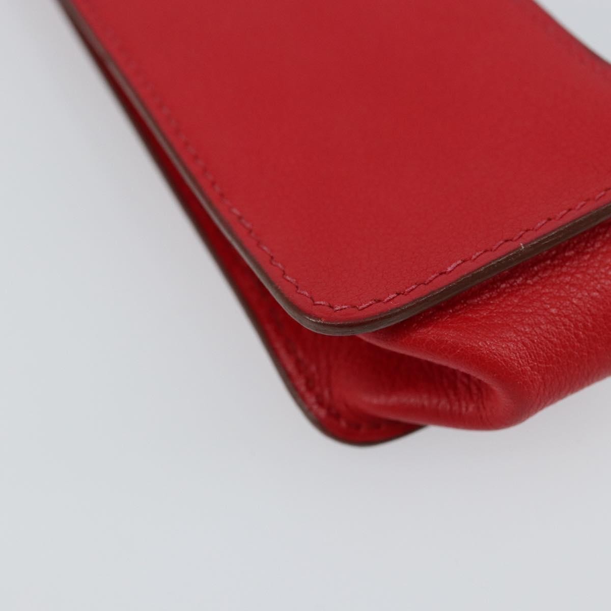 Hermes Glasses Case Leather, RED, LEATHER, Wallets