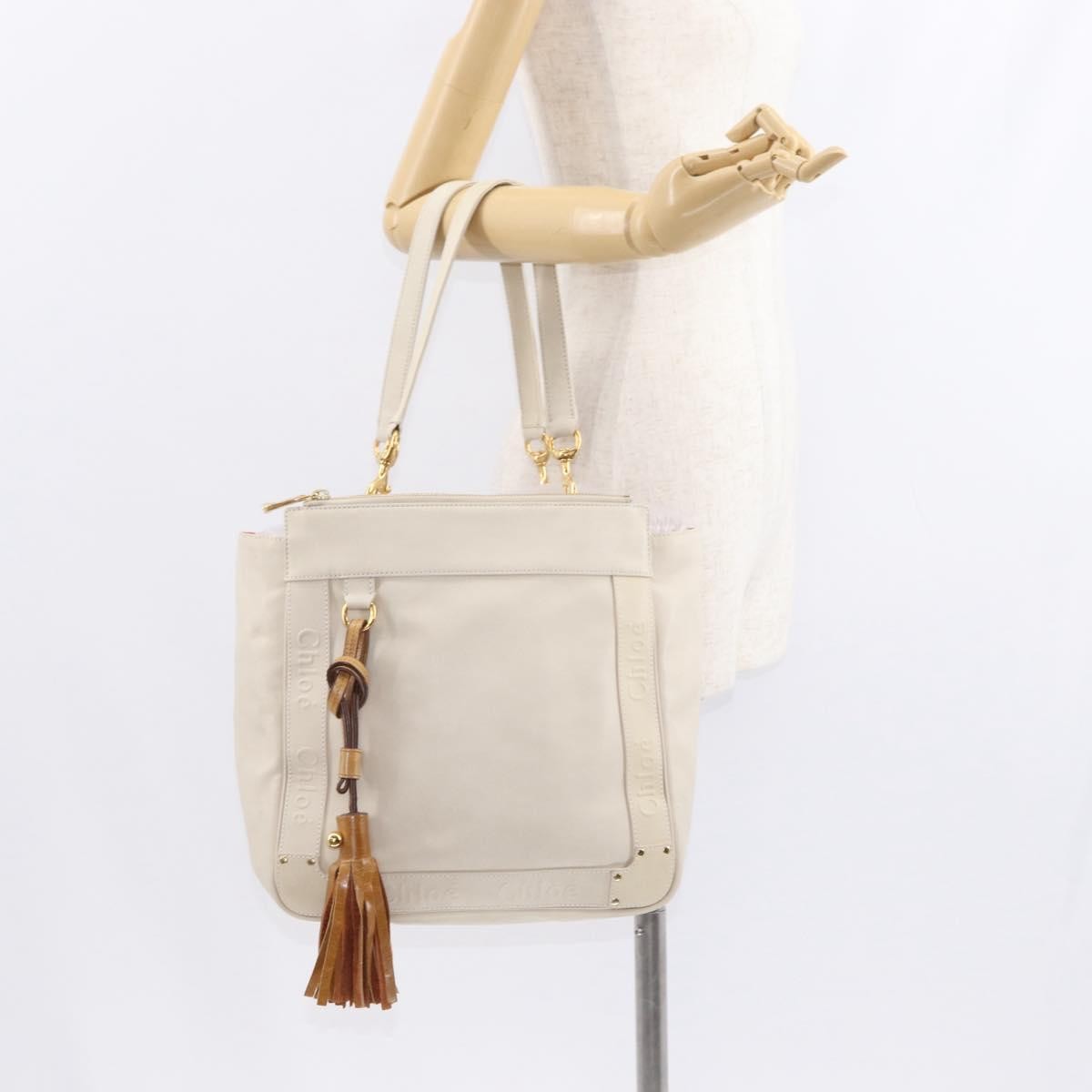 Chloe Eden Tote bag Leather, WHITE, LEATHER, Tote bag