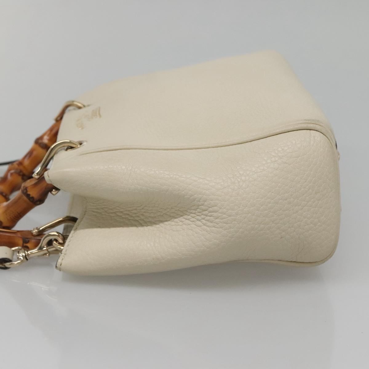 Gucci Bamboo shopper bag Leather, WHITE, LEATHER, Handbag