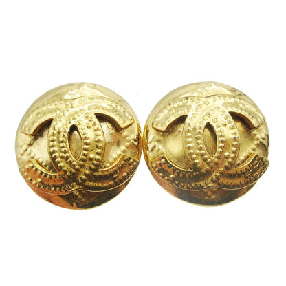 Chanel CC Button Clip-On Earrings Metal, GOLD, GOLD_PLATED, Earrings