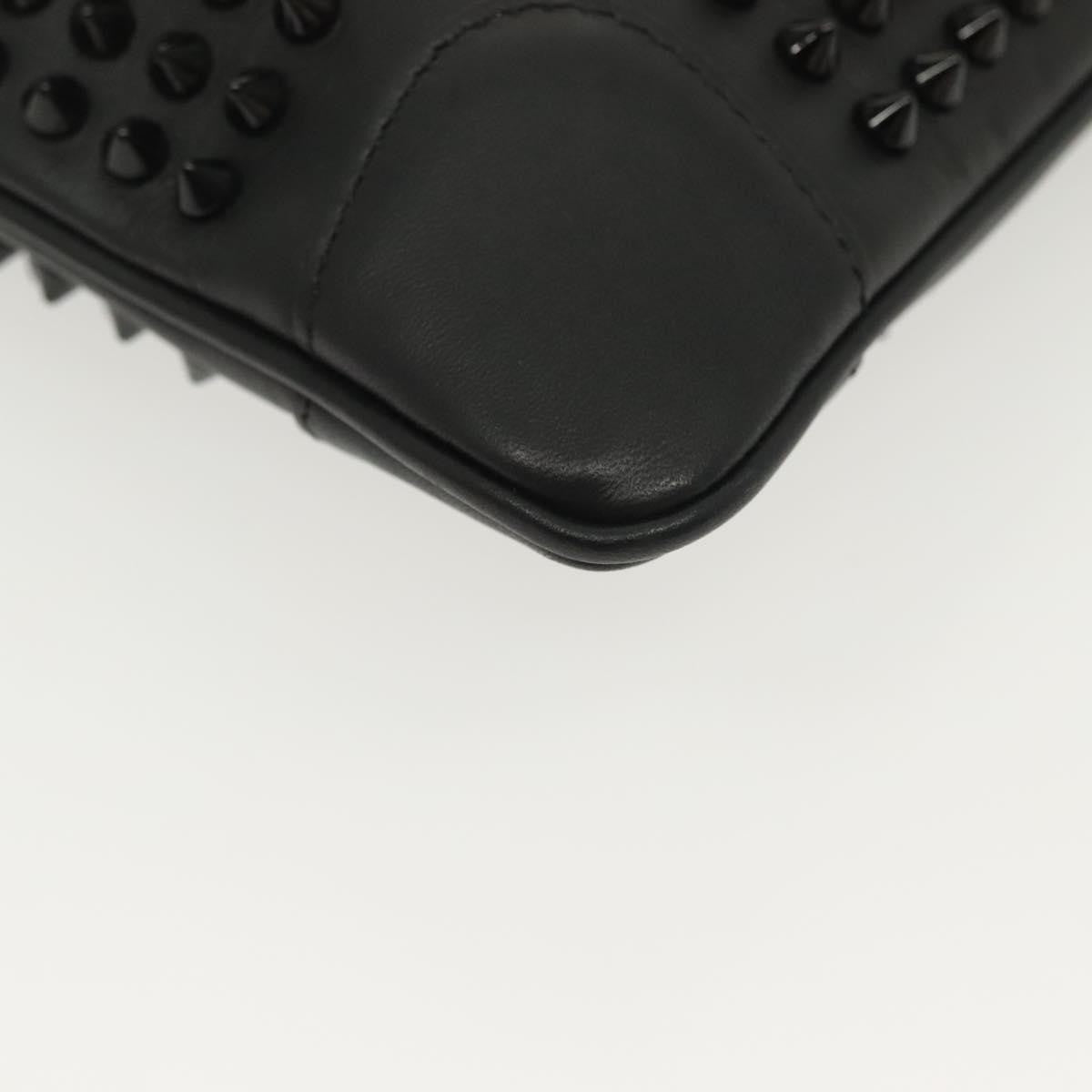Christian Louboutin Loubiclutch Spiked Leather, BLACK, LEATHER, Shoulder bag